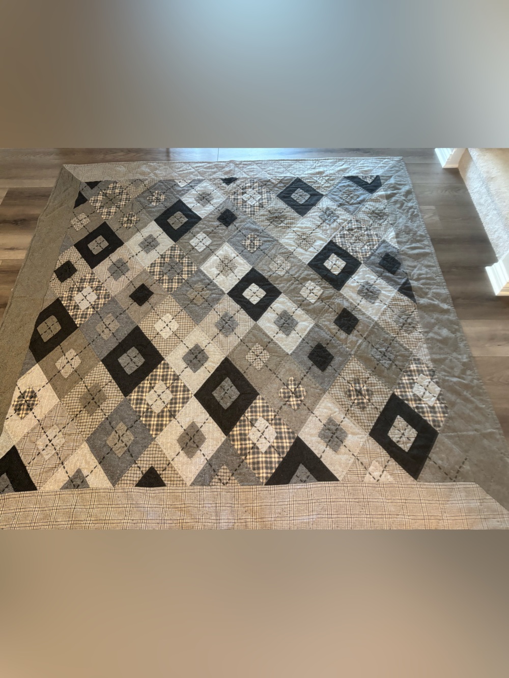 Pottery barn Handmade Patchwork Quilt - Gray queen